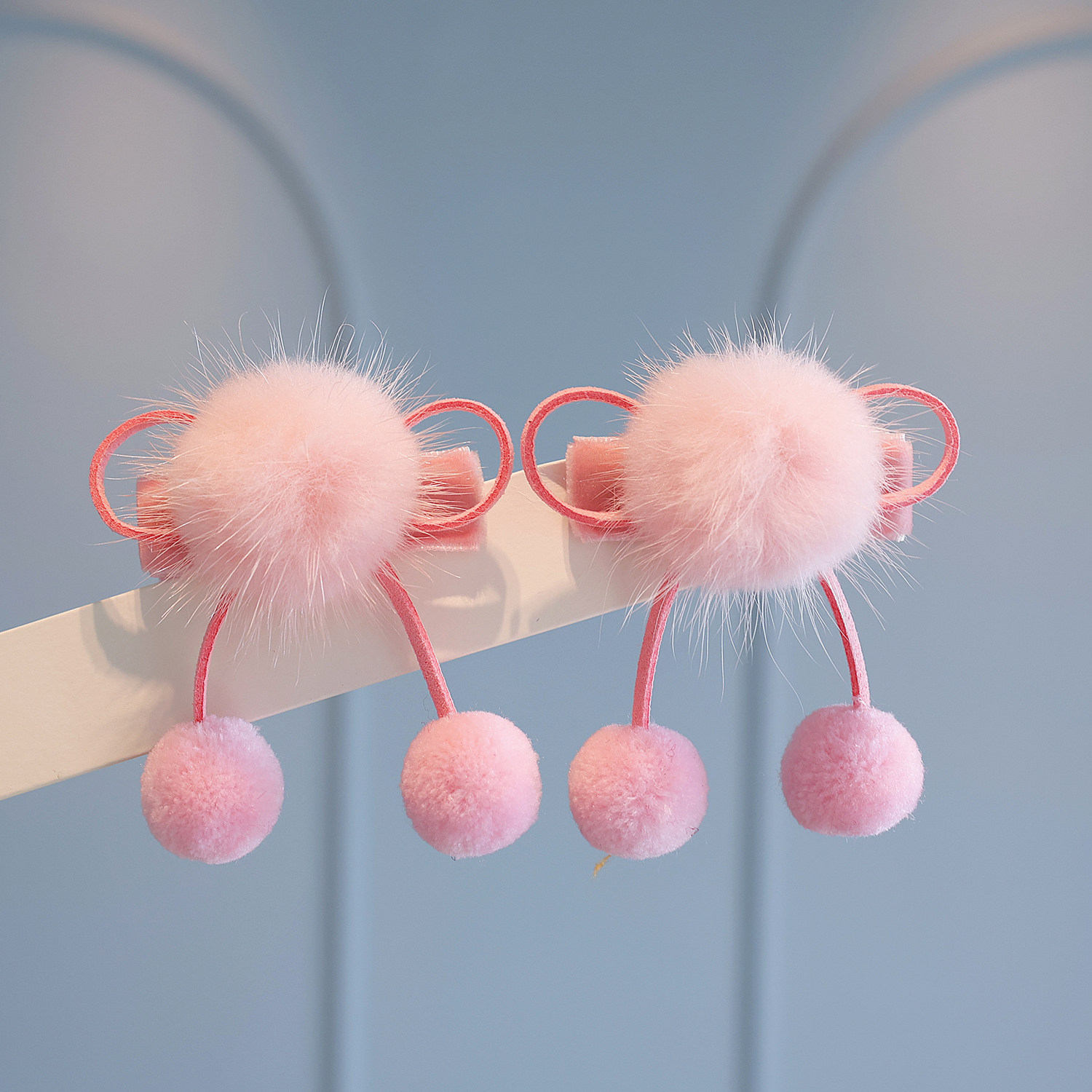 新年喜庆双马尾对夹宝宝可爱毛球蝴蝶结发夹儿童公主顶夹发卡头饰,淘宝优惠券,粉丝福利购,淘宝优惠卷