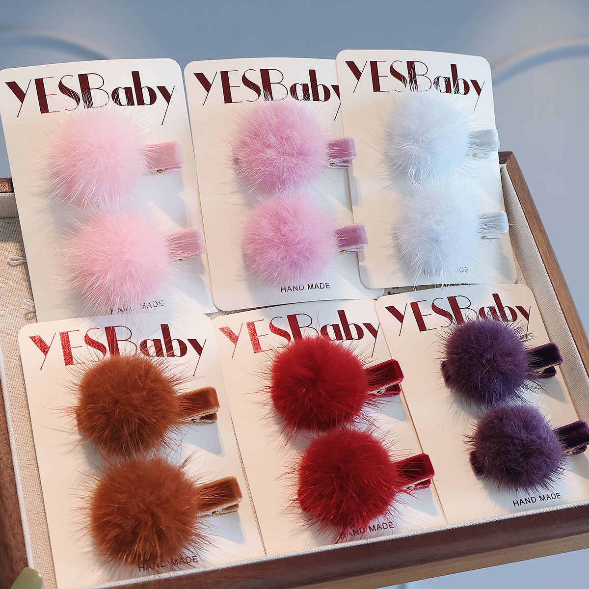 秋冬可爱毛茸茸水貂毛球宝宝发夹甜美百搭刘海头饰儿童过新年对夹,淘宝优惠券,粉丝福利购,淘宝优惠卷