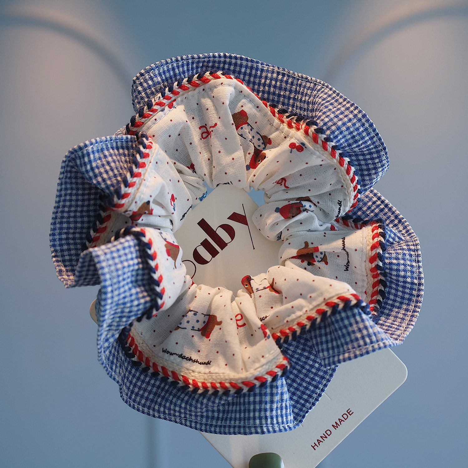 童趣可爱波点小狗大肠发圈儿童复古高级感双层格纹丸子头马尾皮筋,淘宝优惠券,粉丝福利购,淘宝优惠卷