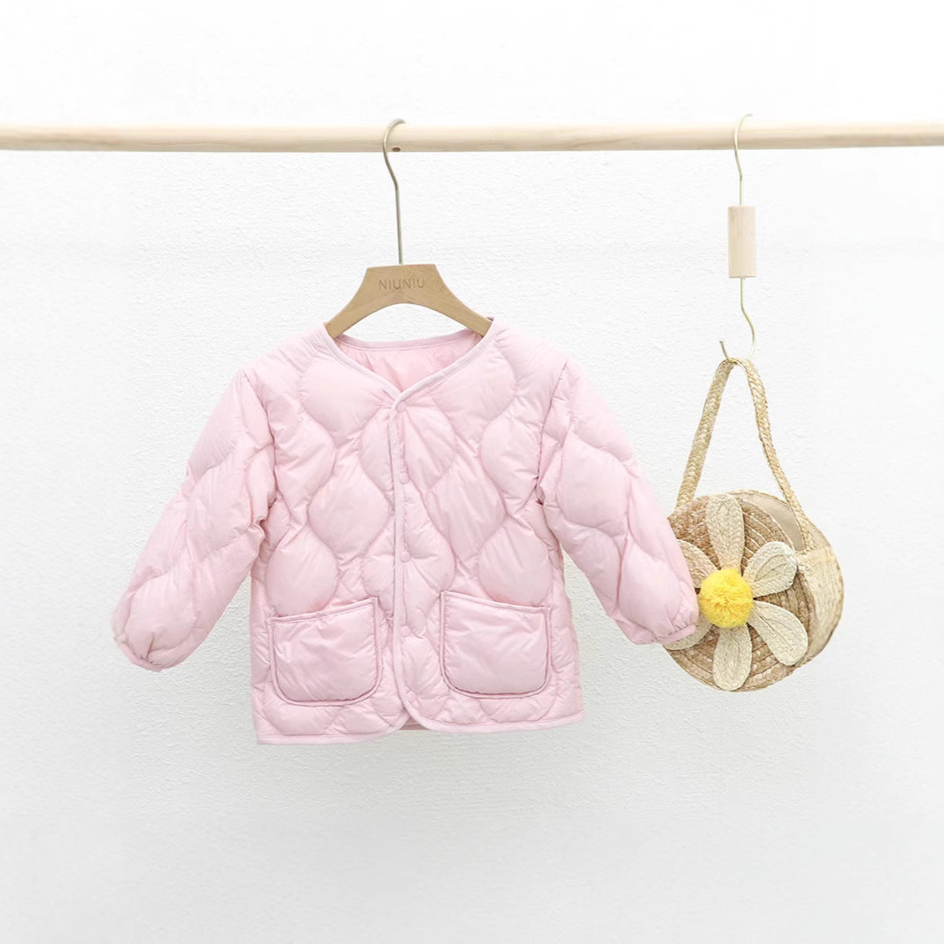儿童轻薄款羽绒服女童男童宝宝小童校服内穿保暖秋冬轻便内胆外套 - 图0