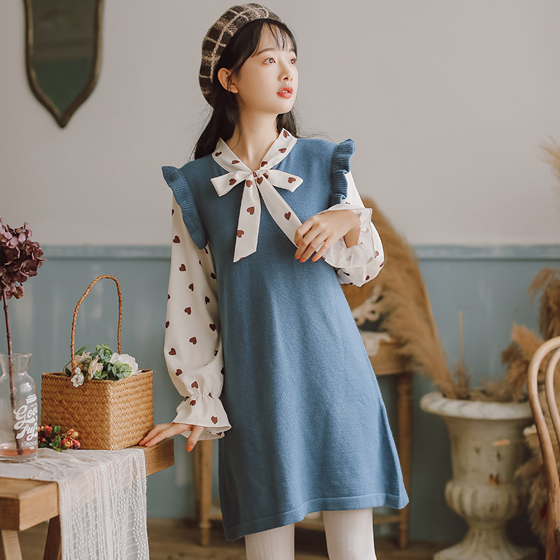 孕妇秋冬外出潮妈上班中长款连衣裙 幽悦连衣裙