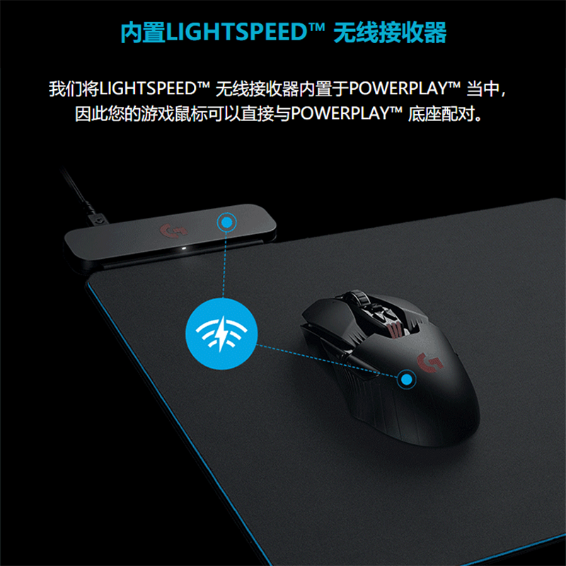 罗技POWERPLAY2代无线充电底座鼠标垫gpw2/3/4鹰眼G903/G703/G502 - 图1