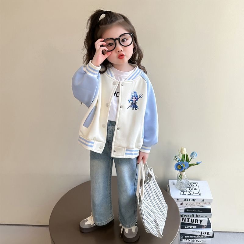 女童哪吒外套春季2025新款宝宝洋气秋装春秋季儿童棒球服女孩上衣,淘宝优惠券,粉丝福利购,淘宝优惠卷