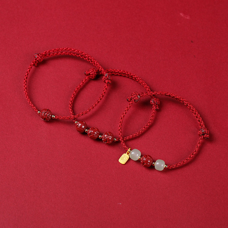 考试上岸手链女本命红绳朱砂和田玉福牌编织手绳高考编织手链,淘宝优惠券,粉丝福利购,淘宝优惠卷