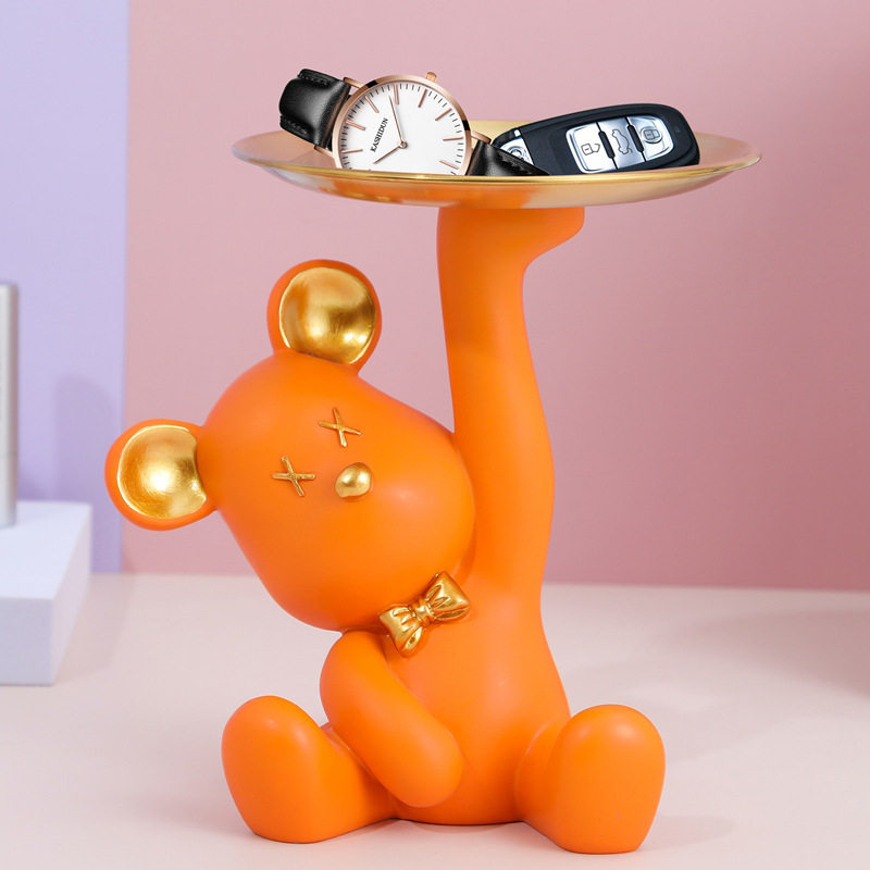 暴力熊钥匙收纳托盘家居客厅茶几玄关鞋柜摆件简约轻奢桌面装饰品,淘宝优惠券,粉丝福利购,淘宝优惠卷