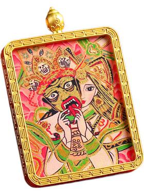 手绘描金唐卡嘎呜盒扎基