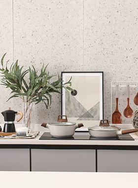 现代样板房间厨房饰品摆件橱柜砧板软装饰锅具煎锅汤锅组合套装