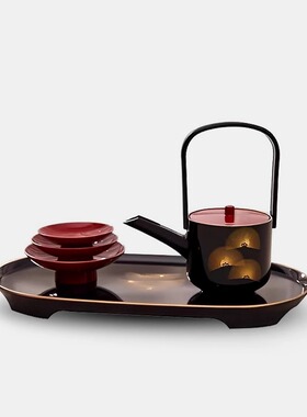 【八度空间】新中式客厅茶几茶具托盘古风摆件样板间烛台酒器茶桌