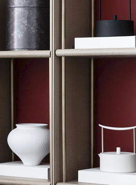 八度空间新中式宋氏美学客厅茶室茶柜茶叶罐样板房书柜陶瓷摆件