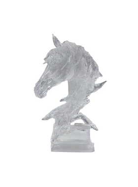 八度空间轻奢现代样板间售楼处客厅书房书柜玻璃花瓶马头摆件摆件