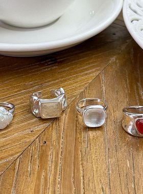 气质高端戒指女s925轻奢银饰宝石