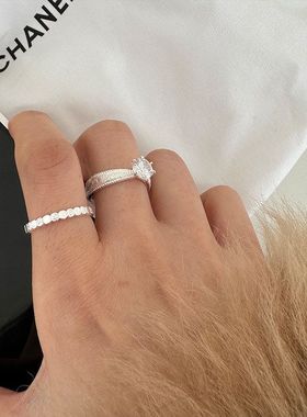 开口925指环纯银戒简约指女新品