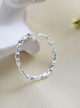 开口小众简约女戒指气质百搭锡箔