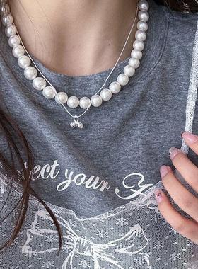 简约小众甜美珍珠项链设计925链