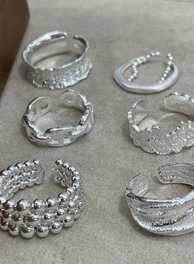 款客户指环指订单组合亮银色百搭