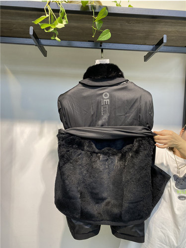 回馈款兔毛内胆可脱卸男士尼克服商务休闲保暖外套领佐诺依25冬 - 图0
