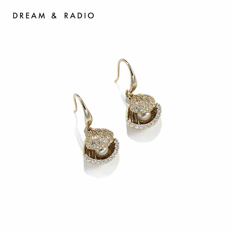 微镶咖啡金贝罗2021新款潮女耳环 金莱诗耳环