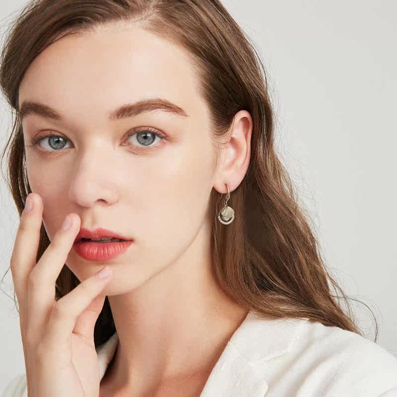 微镶咖啡金贝罗2021新款潮女耳环 金莱诗耳环
