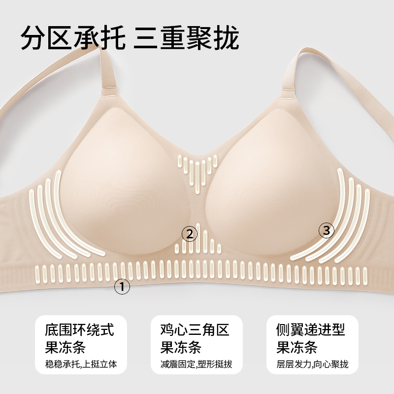 埃茉乳胶内衣女聚拢小胸无痕薄款养护型女士文胸防下垂收副乳胸罩 - 图2