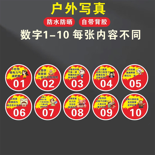 网红餐桌数字贴PVC创意趣味搞笑桌号贴餐桌贴防水防油烧烤店火锅店饭店桌牌号码贴大排档圆形数字编号贴纸 - 图3