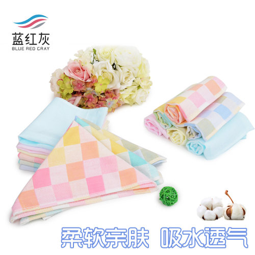 小方巾纯棉2层纱布儿童面巾速干毛巾新生婴幼儿浴巾宝宝全棉手帕 - 图0
