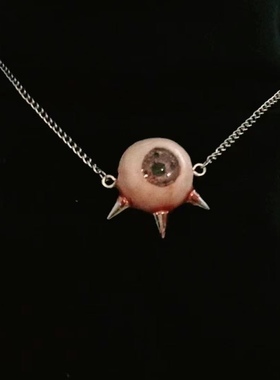 原创朋克荆棘丛生暗黑简约项链小众纯手工瞳孔颜色可制定血肉