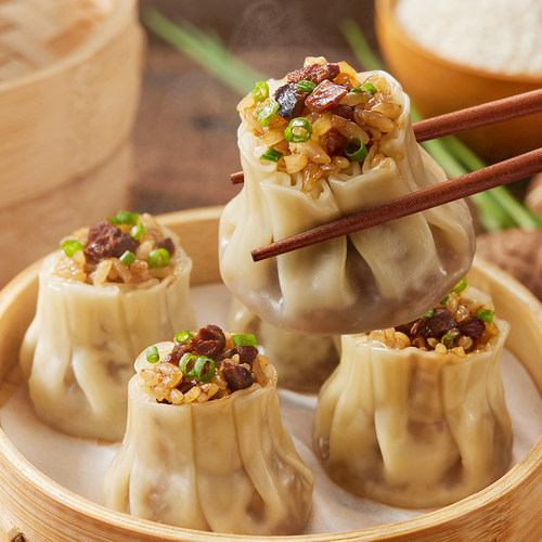 思念香菇猪肉糯米烧麦肉丁早餐半成品懒人速食茶点纸皮烧卖商用 - 图2
