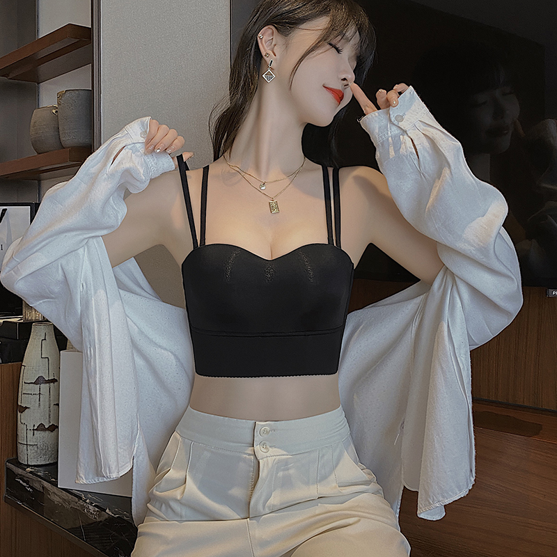 透色内衣旗舰店美背内衣女小胸聚拢新爆款性感网红运动裹抹胸一体背心式文胸2