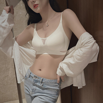 No-scratched underwear female small breasts gather without steel ring jelly strip upper toodrooping anti-sagging summer white adjusted bra hood
