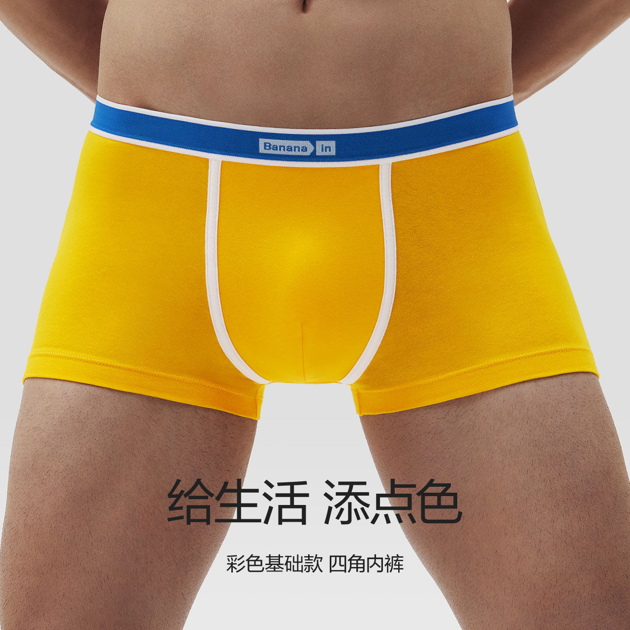 蕉内355c纯棉男士抗菌ins潮平角裤 Bananain蕉内男平角内裤