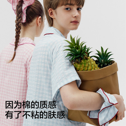 【刘浩存同款】蕉内棉棉520Home泡泡纱家居服少女睡衣女款夏季 - 图1