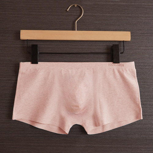 一片式无痕彩棉男士内裤低腰性感平角裤舒适薄款纯棉四角青年底裤 - 图0