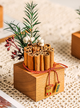 肉桂生财招财摆件新居乔迁客厅玄关聚财装饰品办公香薰精油扩香木