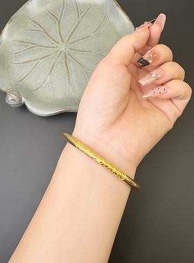 越南沙金卷草纹女士古法传承花丝