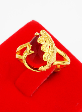 凤凰镶红绿宝石仿真黄金