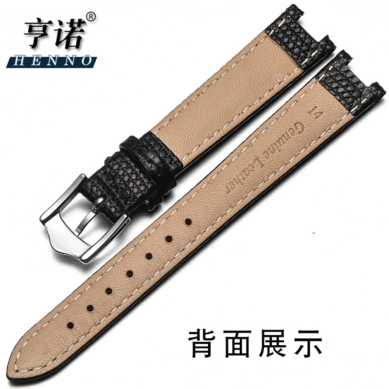蜥蜴纹真皮女士适配卡西欧凹口表带 亨诺配件