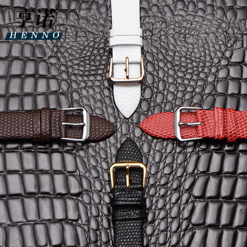 超薄款真皮女代用浪琴天王10mm表带 亨诺配件