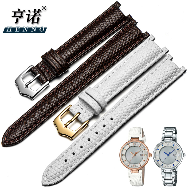 蜥蜴纹真皮女士适配卡西欧凹口表带 亨诺配件