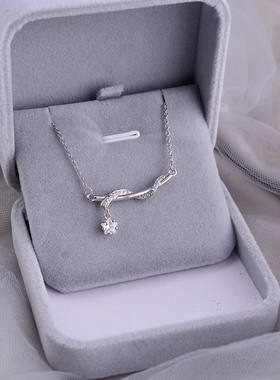 925纯银项链缠绕星星锁骨链小众