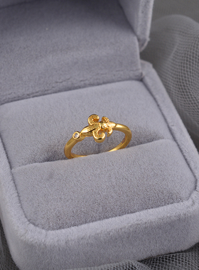 925纯银戒指拉丝鸢尾花轻奢高级精致百搭指环小众尾戒食指戒刻字