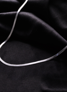 925纯银不褪色扁极简ins蛇骨项链