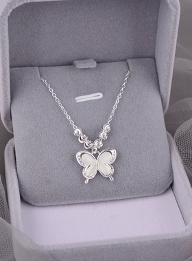 珠珠猫眼蝴蝶结项链小众轻奢