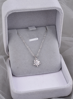 925纯银雪花星星项链女轻奢小众高级2025新款吊坠毛衣链生日刻字