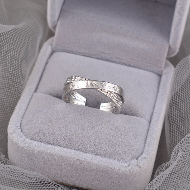 925 sterling silver eight-pointed star ring, retro design, exquisite high-end light luxury temperament index finger ring for women, cold style engraving
