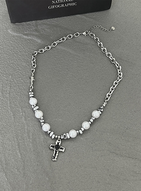 十字架珍珠项链男款高级感