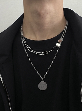 钛钢不掉色双层叠戴项链