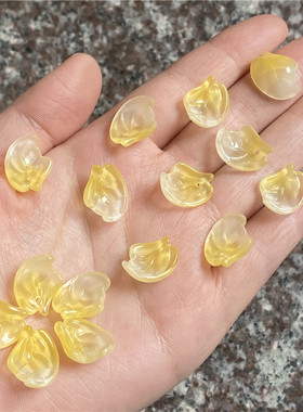 琉璃花瓣雪腊梅花diy串珠绑花