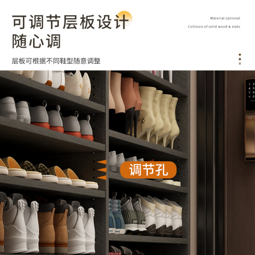 鞋柜家用门口新款2026爆款定制门外电梯口鞋柜储物柜一体大容量 - 图1