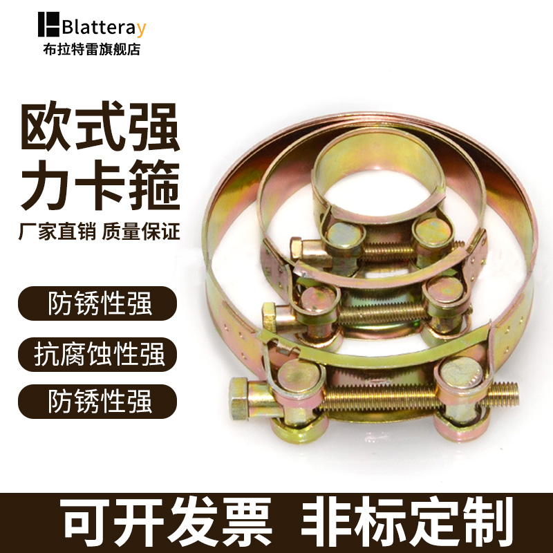 欧式强力卡箍加厚管箍铁镀锌喉箍油管管卡水管固定卡子管夹 - 图2