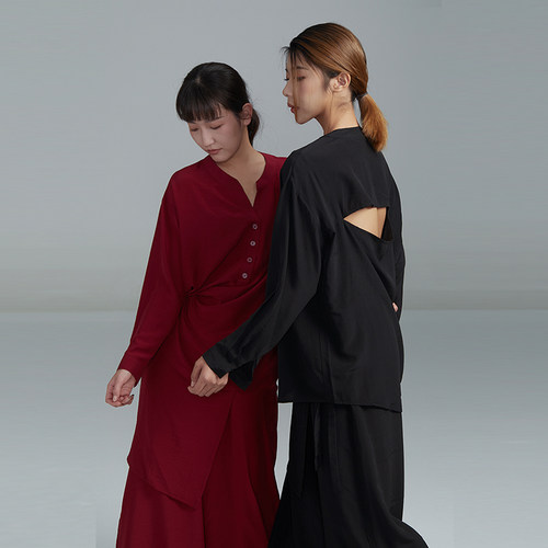 华丽独秀舞蹈衬衫套装宽松气质衬衣练功服现代舞爵士舞蹈服形体服 - 图1